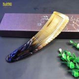  Lược sừng trâu dáng liềm chuôi khía Mnistore màu sắc đen lưa kích thước 16-22cm dày 3-9mm giúp tạo kiểu tóc thuận tiện 