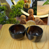 Chén sừng trâu Mnistore kích thước 3,2x5cm màu đen và trắng Vẻ Đẹp Tự Nhiên, Sang Trọng Và Đẳng Cấp 