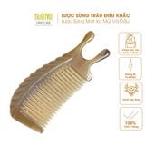  Lược sừng trâu mát xa mũi và mát xa da đầu kích thước 11-13cm màu sắc trắng lưa, dòng lược chăm sóc sức khỏe toàn diện 