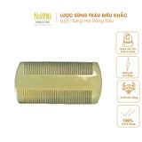  Lược sừng trâu dáng lược bí 2 răng đều nhau Mnistore kích thước 12cm màu trắng lược chải chấy, gàu, chăm sóc da đầu 