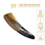  Lược sừng trâu dáng liềm chuôi khía Mnistore màu sắc đen lưa kích thước 16-22cm dày 3-9mm giúp tạo kiểu tóc thuận tiện 