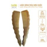  Lược sừng trâu dáng liềm chuôi khía trúc Mnistore kích thước 22cm dày 6-8mm màu trắng lược mát xa da đầu giúp bảo vệ tóc 