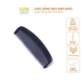  Lược sừng trâu dáng me trơn hình dáng múi bưởi kích thước 8,5cm - 13cm màu đen giảm tình trạng rụng tóc 