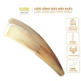  Lược sừng trâu dáng liềm Mnistore màu trắng kích thước 16-20cm lược chải tóc massage đầu giúp giảm căng thẳng mệt mỏi 
