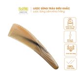  Lược sừng trâu dáng liềm chuôi khía Mnistore màu sắc trắng kích thước 16-22cm dày 3-9mm giúp tạo kiểu tóc thuận tiện và chăm sóc tóc 