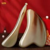  Bộ dụng cụ massage mặt điêu khắc sừng trâu Mnistore kích thước 12,5cm dày 4mm-1cm Chăm sóc massage da mặt và nâng cơ mặt 