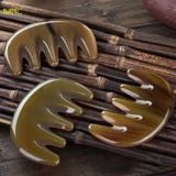  Bộ dụng cụ massage mặt đầu điêu khắc sừng trâu Mnistore gồm: Cày bi - Răng Thưa Chăm sóc massage da mặt và mát xa da đầu 