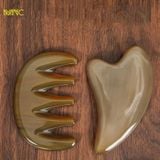  Bộ dụng cụ massage mặt đầu điêu khắc sừng trâu Mnistore kích thước 12,5cm dày 4mm-1cm Chăm sóc massage da mặt và mát xa da đầu 