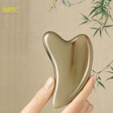  Bộ dụng cụ massage mặt đầu điêu khắc sừng trâu Mnistore kích thước 12,5cm dày 4mm-1cm Chăm sóc massage da mặt và mát xa da đầu 