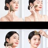  Bộ dụng cụ massage mặt đầu điêu khắc sừng trâu Mnistore kích thước 12,5cm dày 4mm-1cm Chăm sóc massage da mặt và mát xa da đầu 