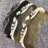  Lược Sừng Trâu Dáng Me Chim Đôi, kích thước 12-13cm dày 5-7mm màu sắc đen và trắng Dụng cụ chăm sóc tóc 