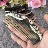  Lược Sừng Trâu Dáng Me Chim Đôi, kích thước 12-13cm dày 5-7mm màu sắc đen và trắng Dụng cụ chăm sóc tóc 