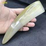  Lược sừng trâu dáng liềm Mnistore màu trắng kích thước 16-20cm lược chải tóc massage đầu giúp giảm căng thẳng mệt mỏi 