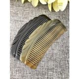  Lược sừng trâu dáng me Mnistore màu trắng - đen kích thước 11-17cm khắc khía tròn trên thân chăm sóc và bảo vệ tóc 