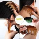  Bộ dụng cụ massage mặt đầu điêu khắc sừng trâu Mnistore gồm: Cày bi - Răng Thưa Chăm sóc massage da mặt và mát xa da đầu 