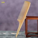  Lược sừng trâu hình dáng chuôi dài Mnistore màu trắng kích thước 20cmx3,5cm dày 3-6mm lược chải giúp trí não tỉnh táo 