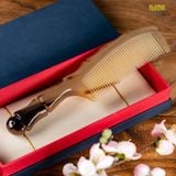  Lược sừng trâu chuôi trúc Mnistore màu sắc trắng kích thước 16-20cm Sự Lựa Chọn Hoàn Hảo Cho Mái Tóc của bạn 