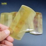  Lược sừng trâu dáng lược bí 2 răng đều nhau Mnistore kích thước 12cm màu trắng lược chải chấy, gàu, chăm sóc da đầu 