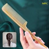  Lược sừng trâu chuôi dài khía Mnistore, bền đẹp, giúp tóc suôn mượt, chắc khỏe tự nhiên 