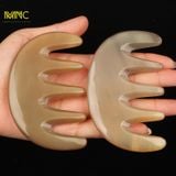  Bộ dụng cụ massage mặt đầu điêu khắc sừng trâu Mnistore kích thước 12,5cm dày 4mm-1cm Chăm sóc massage da mặt và mát xa da đầu 