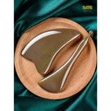  Bộ dụng cụ massage mặt điêu khắc sừng trâu Mnistore kích thước 12,5cm dày 4mm-1cm Chăm sóc massage da mặt và nâng cơ mặt 