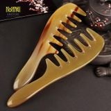  Lược sừng chuôi răng thưa kích thước 18cm dày 7-9mm màu bấ kì, lược chải tóc hỗ trợ giúp giảm rụng tóc, bảo vệ tóc, massage da đầu 