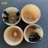 Chén sừng trâu hàng ngọn kích thước 3,2x3,8 và 3,2x 4,2 cm chén uống trà/rượu thanh lọc cơ thể và giải nhiệt 