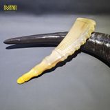 Lược sừng trâu dáng liềm chuôi khía trúc Mnistore kích thước 22cm dày 6-8mm màu trắng lược mát xa da đầu giúp bảo vệ tóc 