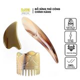  Bộ 3 Dụng Cụ Massage Gồm Massage Đầu, Massage Mặt Và Dụng Cụ Cạo Gió Được Chế Tác Từ Sừng Trâu - Giúp Giảm Căng Thẳng Mệt Mỏi. Bấm Huyệt Lưu Thông Khí Huyết 