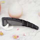  Lược sừng trâu dáng liềm chuôi khía trúc Mnistore kích thước 22cm dày 6-8mm màu đen lược mát xa da đầu giúp bảo vệ tóc 