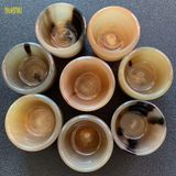  Chén sừng trâu hàng ngọn kích thước 3,2x3,8 và 3,2x 4,2 cm chén uống trà/rượu thanh lọc cơ thể và giải nhiệt 