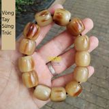  Vòng tay sừng đốt trúc kích thước 1,2-2cm màu trắng xô mang đến phú quý và trường tồn, con người quân tử Phụ Kiện 
