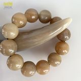  Vòng Tay Sừng Trâu Vòng chuỗi hạt Màu Trắng Tinh, Kích Thước từ 1,2cm đến 2,5cm Vòng tay phông thủy mang đến tài lộc may mắn 