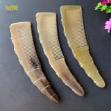  Lược sừng trâu dáng liềm chuôi khía trúc Mnistore kích thước 22cm dày 6-8mm màu trắng lược mát xa da đầu giúp bảo vệ tóc 