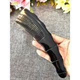  Lược sừng trâu dáng liềm chuôi khía trúc Mnistore kích thước 22cm dày 6-8mm màu đen lược mát xa da đầu giúp bảo vệ tóc 