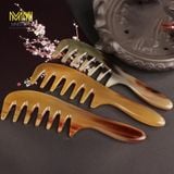  Lược sừng chuôi răng thưa kích thước 18cm dày 7-9mm màu bấ kì, lược chải tóc hỗ trợ giúp giảm rụng tóc, bảo vệ tóc, massage da đầu 