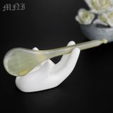  Cây massage sừng kẹo mút kích thước 12cm - 13,5cm độ dày 2,6 - 9mm màu sắc lưa và trắng, dụng cụ massage giúp giảm quầng thâm bọng mắt, giảm sưng 