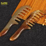  Lược sừng chuôi răng thưa kích thước 18cm dày 7-9mm màu bấ kì, lược chải tóc hỗ trợ giúp giảm rụng tóc, bảo vệ tóc, massage da đầu 