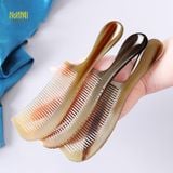  Lược sừng trâu dáng chuôi trơn eo nhỏ kích thước 19cm màu trắng lược tạo kiểu tóc chải tóc thuận tiện giúp giảm thiểu tình trạng gãy rụng tóc 
