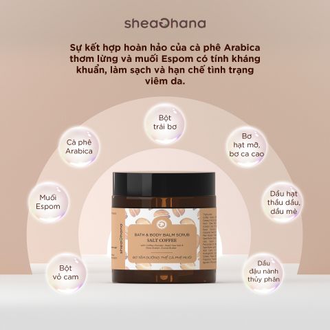 BATH & BODY BALM SCRUB SALT COFFEE – Bơ tắm dưỡng thể cà phê muối