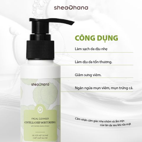 CENTELLA DEEP MOISTURIZING FACIAL CLEANSER – Gel rửa mặt dịu nhẹ rau má