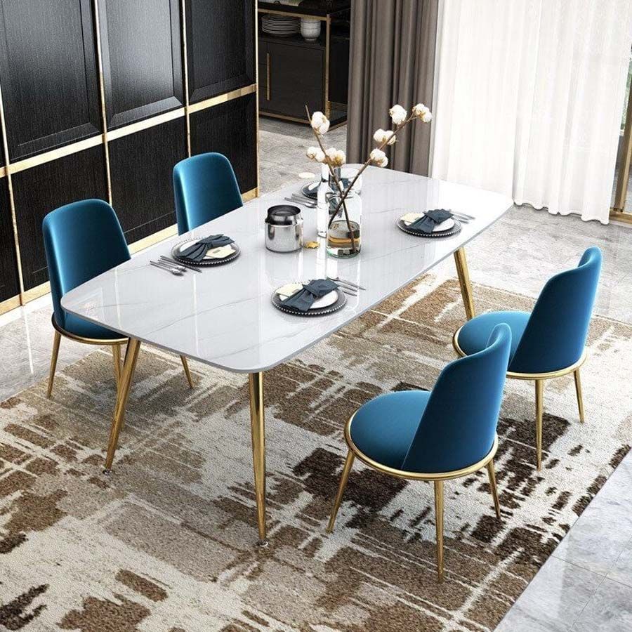 Bộ Bàn Ăn Mặt Đá Agnes + Ghế Aurora - Sự Kết Hợp Hoàn Hảo Cho Không Gian Sống Hiện Đại