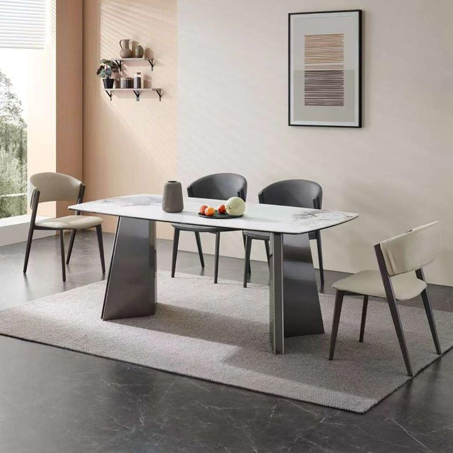 Bàn Ăn Inox  Mặt Đá Carol - Đẳng Cấp Phòng Ăn