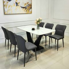 Bàn Ăn Mặt Đá Cao Cấp Donna LHC04 – Thanh Lịch và Hiện Đại