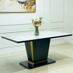 Bàn Ăn Cao Cấp Eros LH77 – Mặt Đá Ceramic, Chân Sắt Sơn Tĩnh Điện