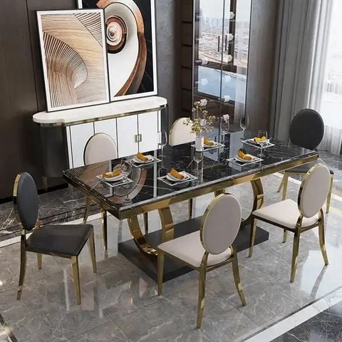 Bộ Bàn Ăn Mặt Đá Luxury 2 + Ghế Luxury - Sang Trọng Và Đẳng Cấp