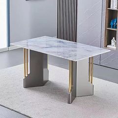 Bàn Ăn Cao Cấp Gavi LHT7 – Mặt Đá Ceramic, Chân Sắt Sơn Tĩnh Điện