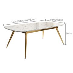 Bàn Ăn Mặt Đá Agnes - Sang Trọng Với Mặt Đá Ceramic Cao Cấp Và Chân Mạ Vàng