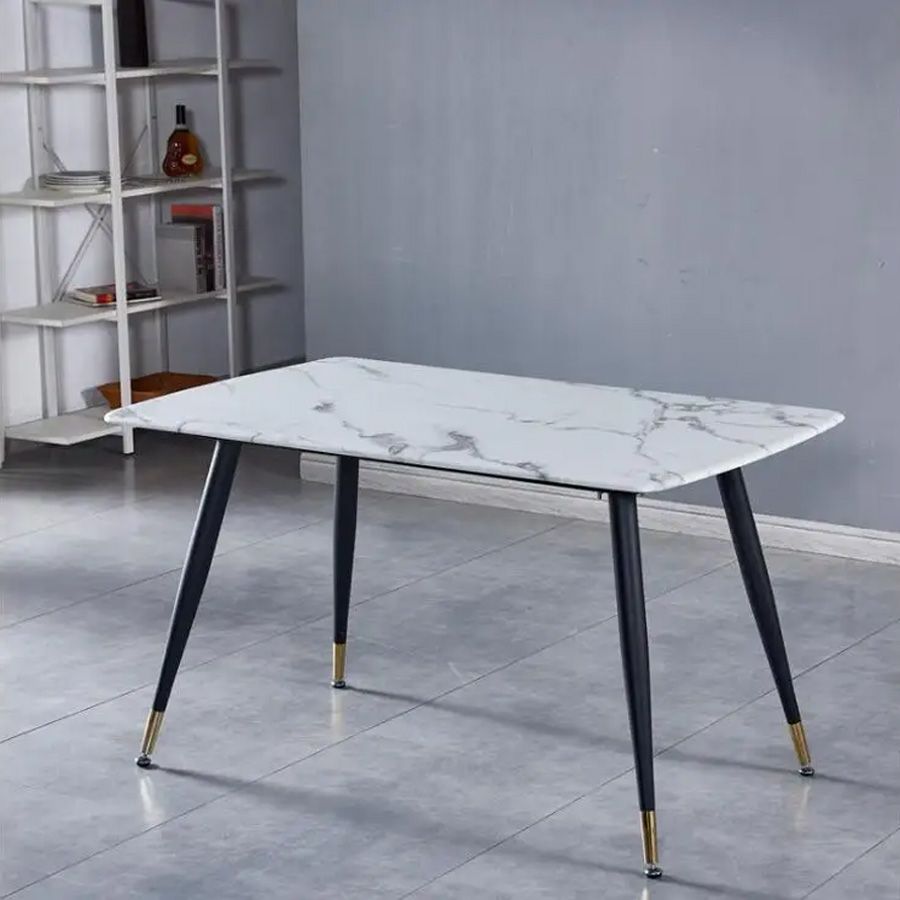 Bàn Ăn Cao Cấp Hebe – Mặt Đá Ceramic, Chân Côn Tối Giản