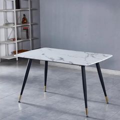 Bàn Ăn Cao Cấp Hebe – Mặt Đá Ceramic, Chân Côn Tối Giản